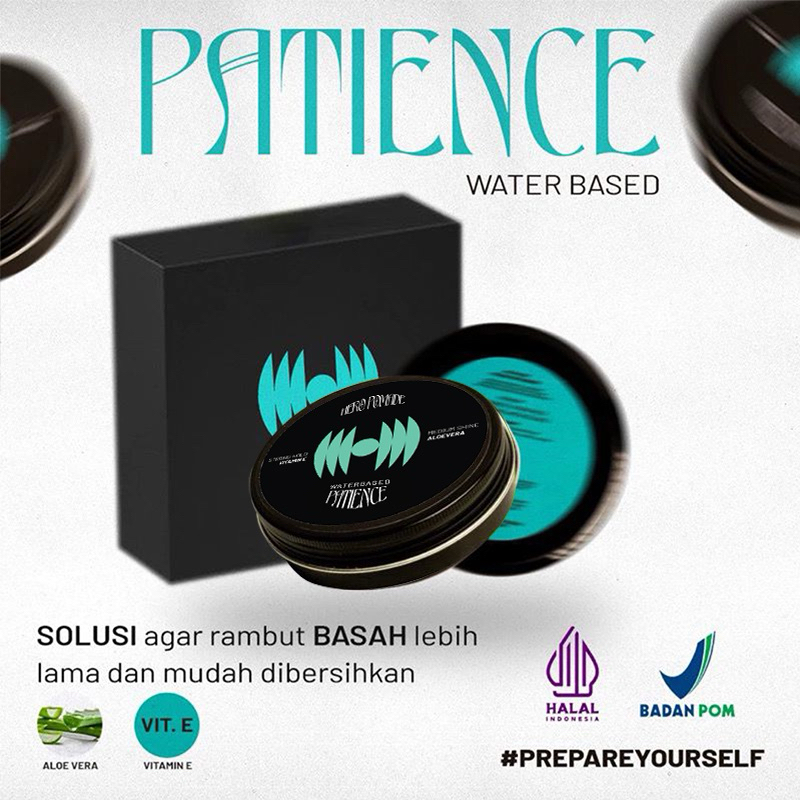 HERO PATIENCE Pomade Premium Waterbased with Vitamin E & Aloevera BPOM Halal 100gr