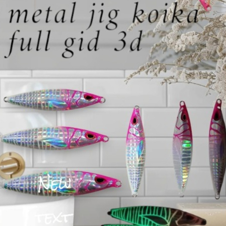 metal jig koika motif sticker 3D