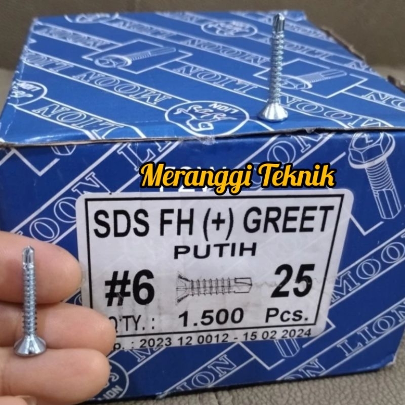 id3537 Skrup sekrup calsiboard kalsi 6 x 25 mm SDS FH + roofing #6x25 mm