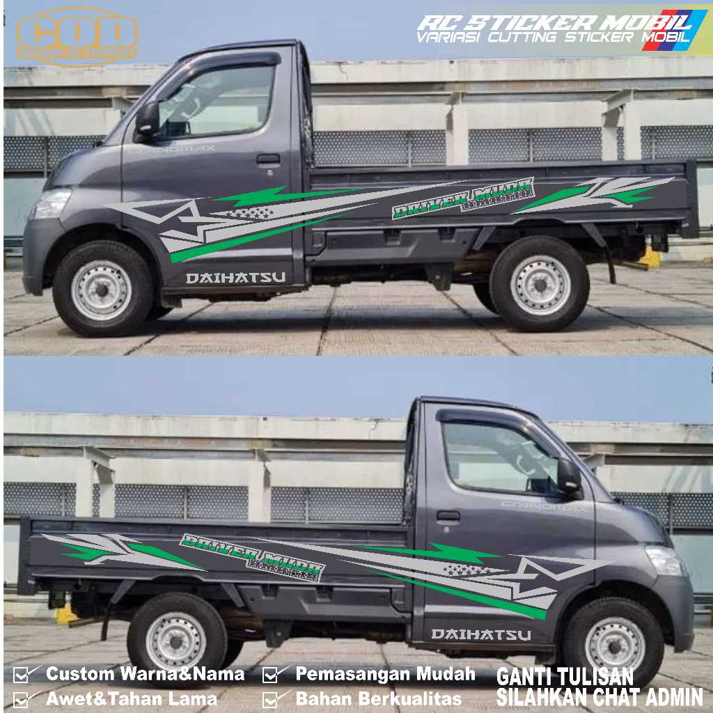 sticker mobil pick up grand max pick up DRIVER MUDA sticker mobil daihatsu pick up grandmax bisa riq