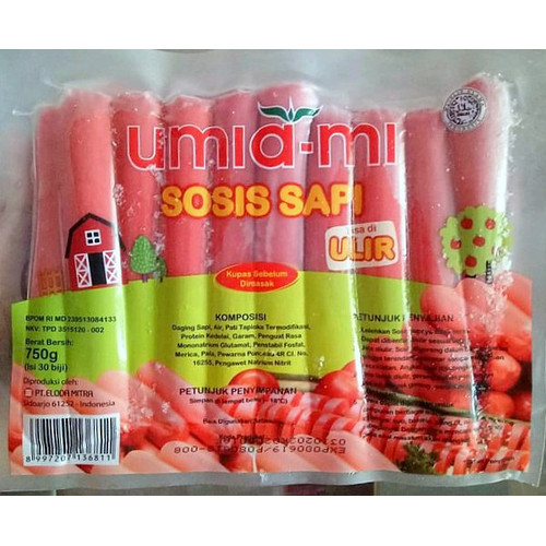 

Umia-Mi Sosis Sapi Ulir isi 30 (750 gram) Barcode 8997207136811