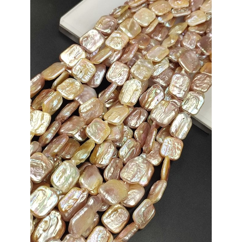 Bahan Aksesoris Mutiara Air Tawar Asli Baroque Per untai 19 bh kotak Fresh Water Pearl