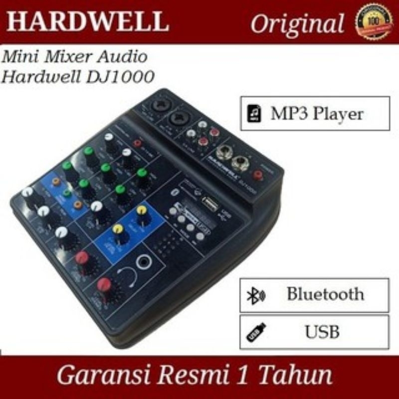 Mini Mixer Audio 4 Channel Bagus Bluetooth Hardwell DJ1000