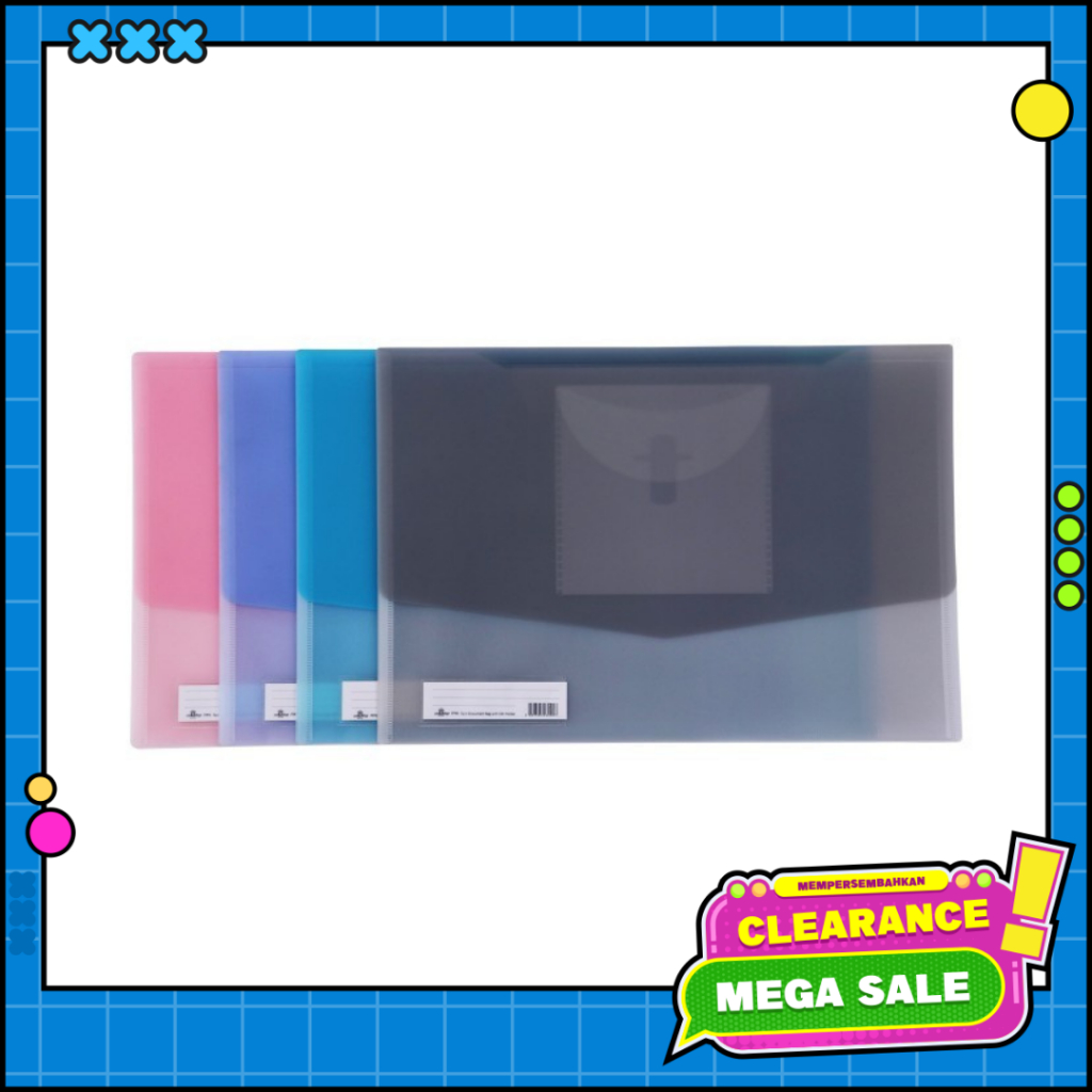 

[BMS Bekasi] Map Plastik Dengan CD Holder / Twin Document Bag Ukuran Folio - FPF6