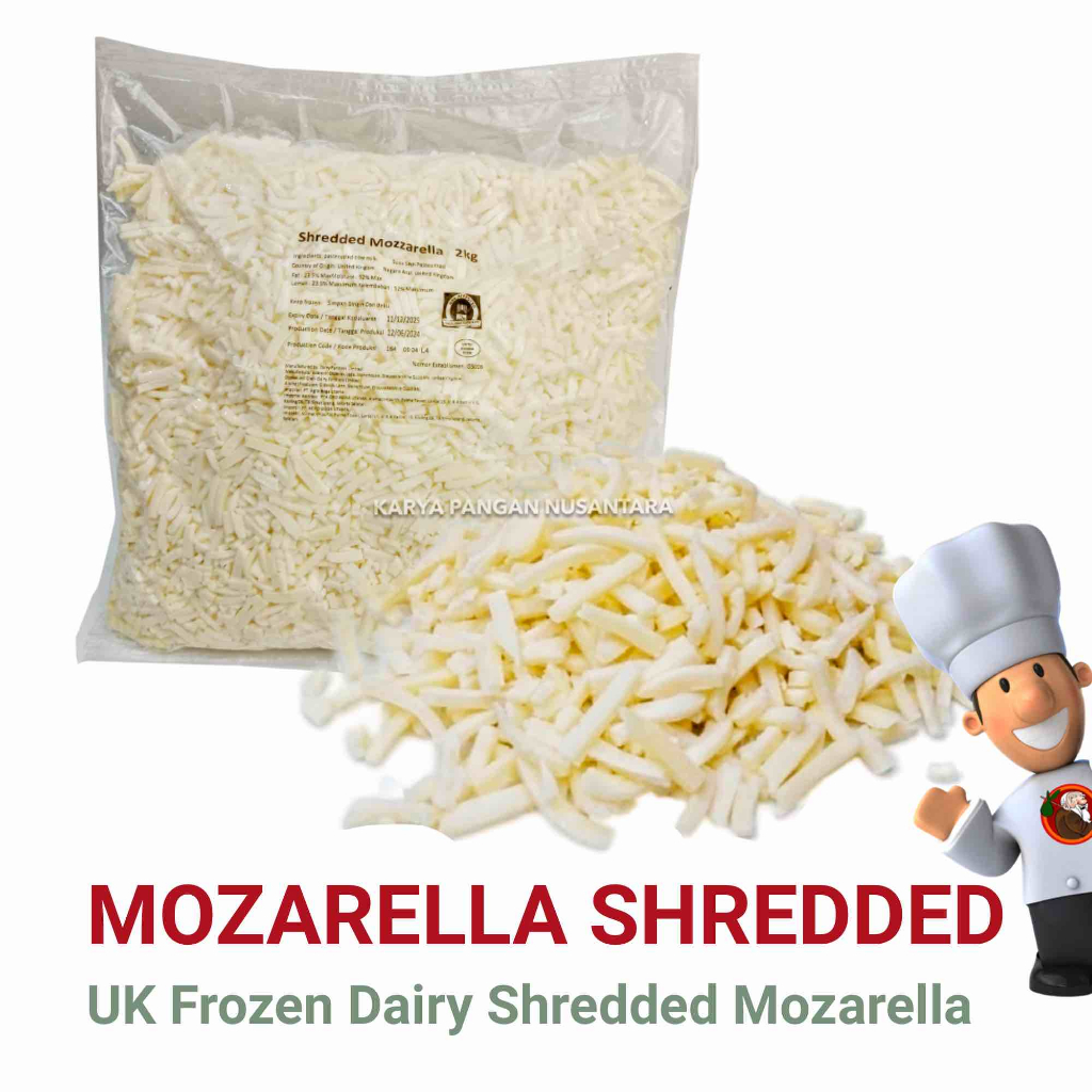 

KEJU PARUT MOZARELLA SHREDDED KEJU MOZARELLA CHEESE SHREDDED FROZEN DAIRY PARTNER PACK