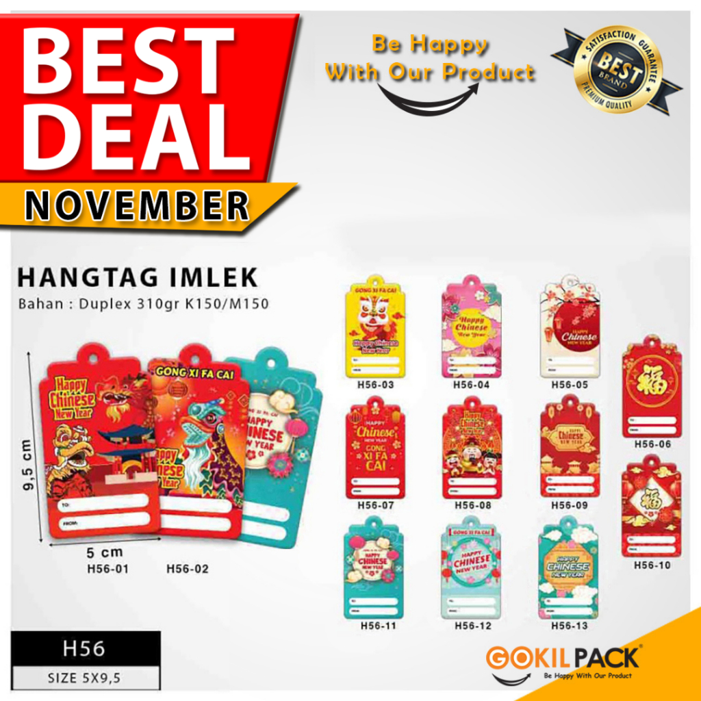 

Hangtag Gong Xi Fa Chai | Hangtag Baju | Hangtag Imlek | Duplex | Murah | 20 pcs 5x9.5 H56