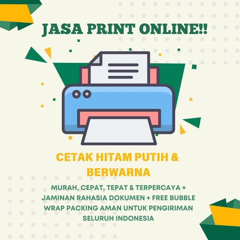

PRINT ONLINE - KERTAS HVS A4/F4/B5 - (75gsm/80gsm/100gsm) - Min. Order 50 Lembar