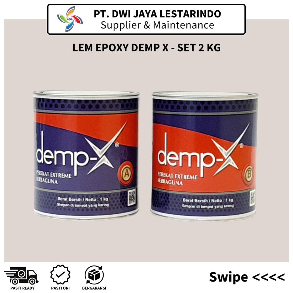 Lem Epoxy Demp-X / DempX (1 Kg + 1 Kg) 2 Kg