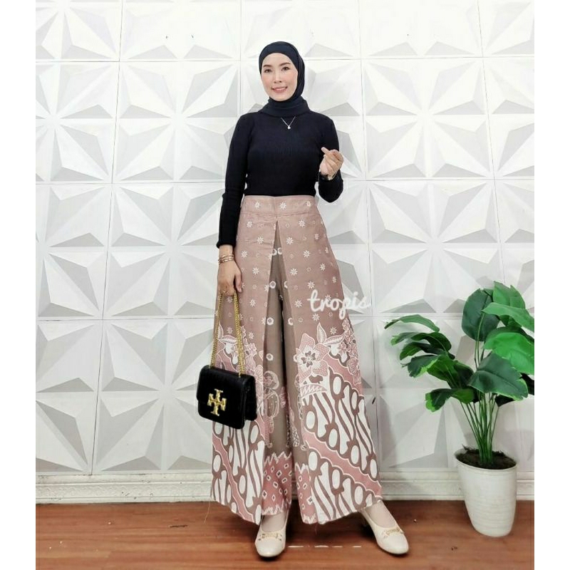 Celana kulot LAYER TRUNTUM celana batik tumpuk kerja kantoran bawahan kebaya celana kondangan celana