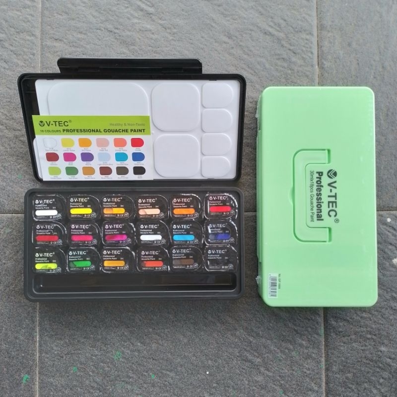 

Cat Poster Gouache Paint V-TEC GP-1830 30 ml 18 Warna ( Set ) [ Original ]