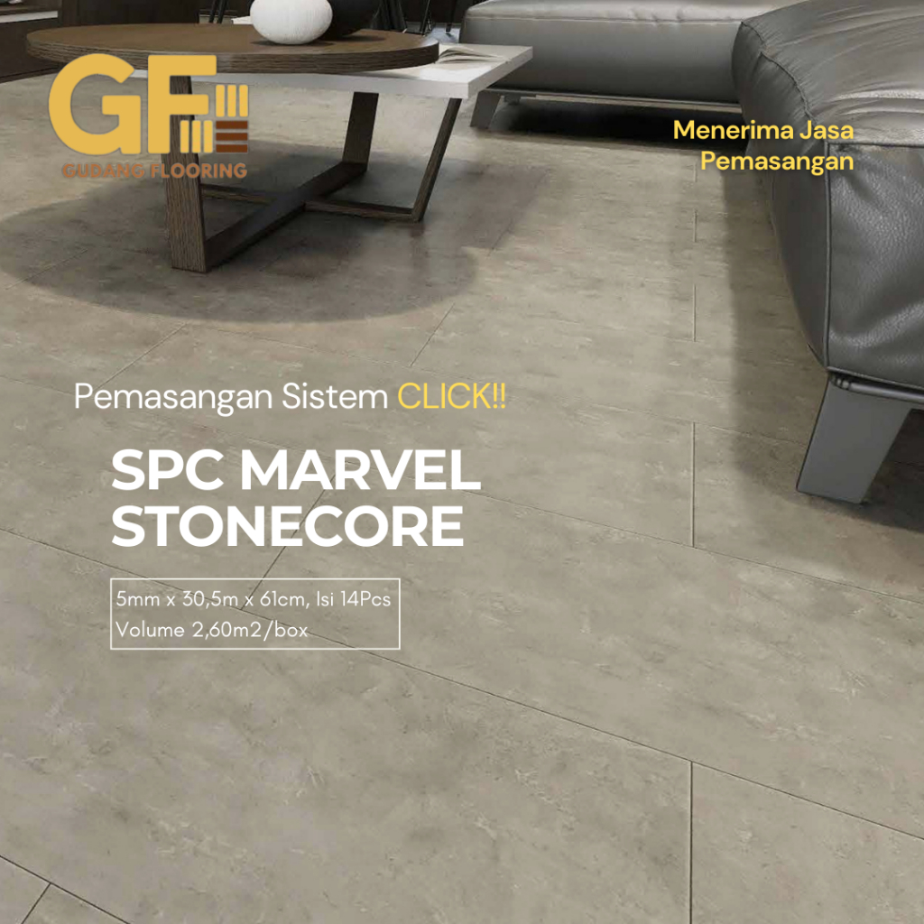 VINYL SPC MARVEL STONECORE | Lantai Vinyl SPC 5mm | Vinyl SPC Flooring Berkualitas