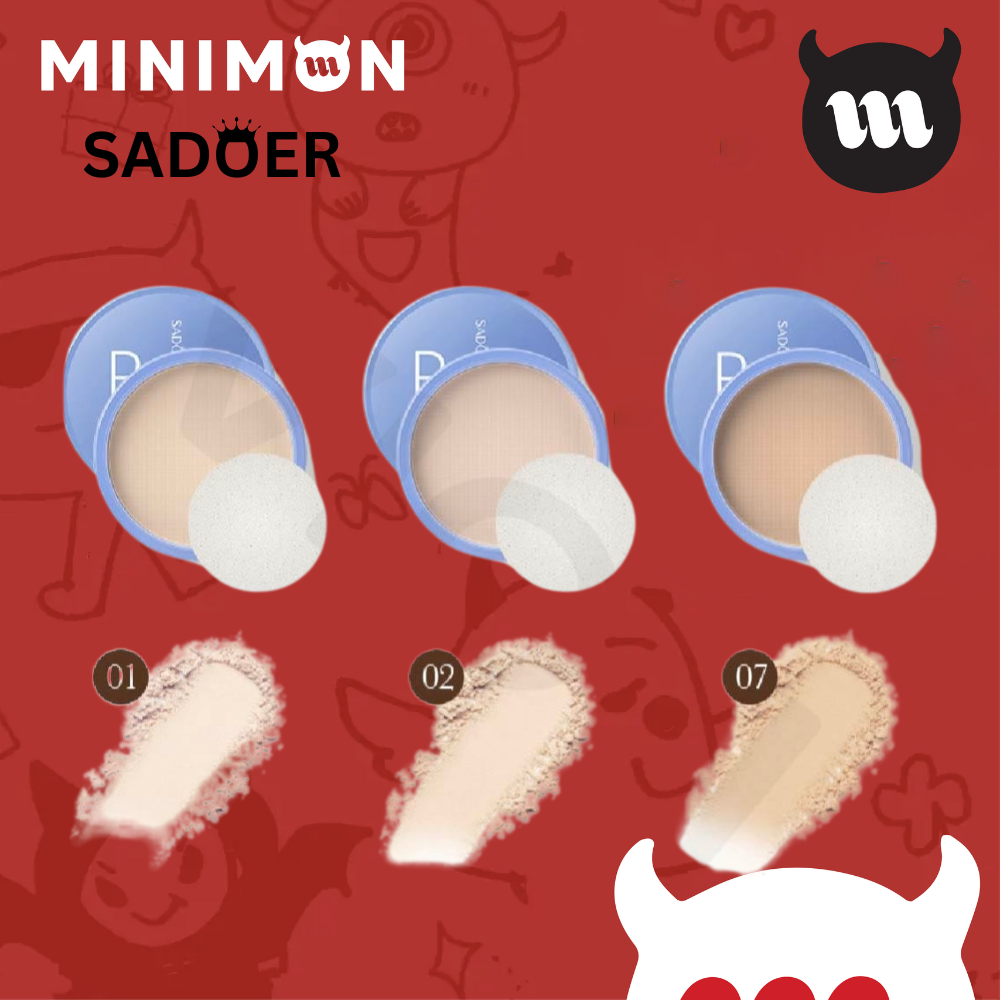 NEW Blue Box Sadoer Powder Bedak Padat Sadoer Waterproof Bedak Wajah Glowing SR074