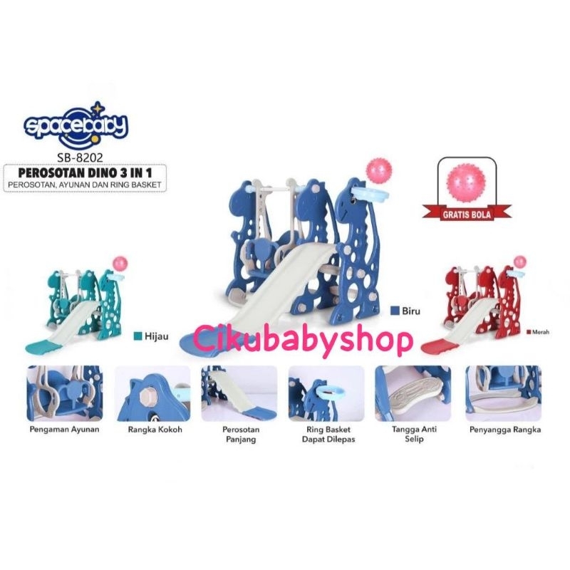 Space Baby Sb8202 Perosotan +Ayunan / Perosotan Anak / Mainan Anak