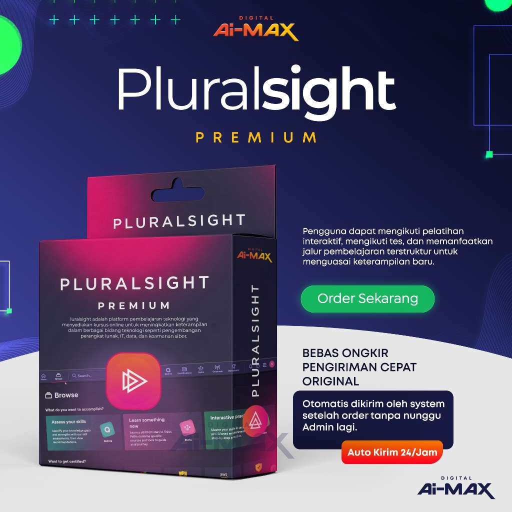 [𝐀𝐮𝐭𝐨𝐓𝐞𝐫𝐢𝐦𝐚𝟏𝐃𝐞𝐭𝐢𝐤] PLURALSIGHT PRO+ | Platform Belajar IT & Tech Skills | Sertifikasi Global 24/7 | 