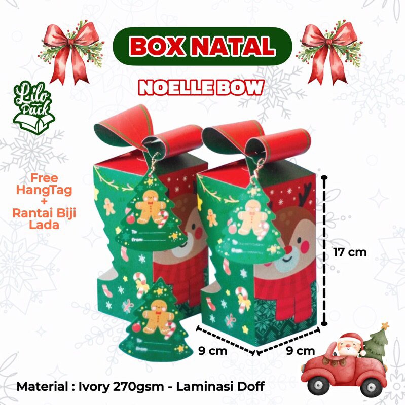 

NOELLE BOW | Box Hampers Toples Jar Natal Kotak Gift Packaging Toples Kue Kering Christmas