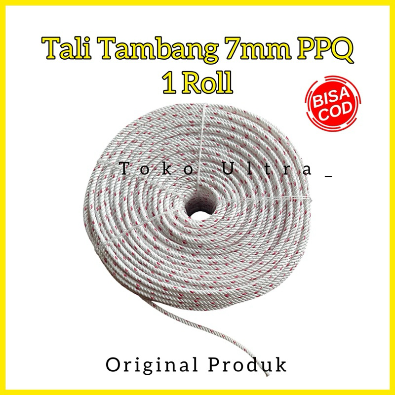 

TALI TAMBANG 7MM PPQ SEA GULL 1 ROLL / TALI PPQ 7MM / TALI QROPE / TALI IKAT MUATAN / TAMBANG 7MM