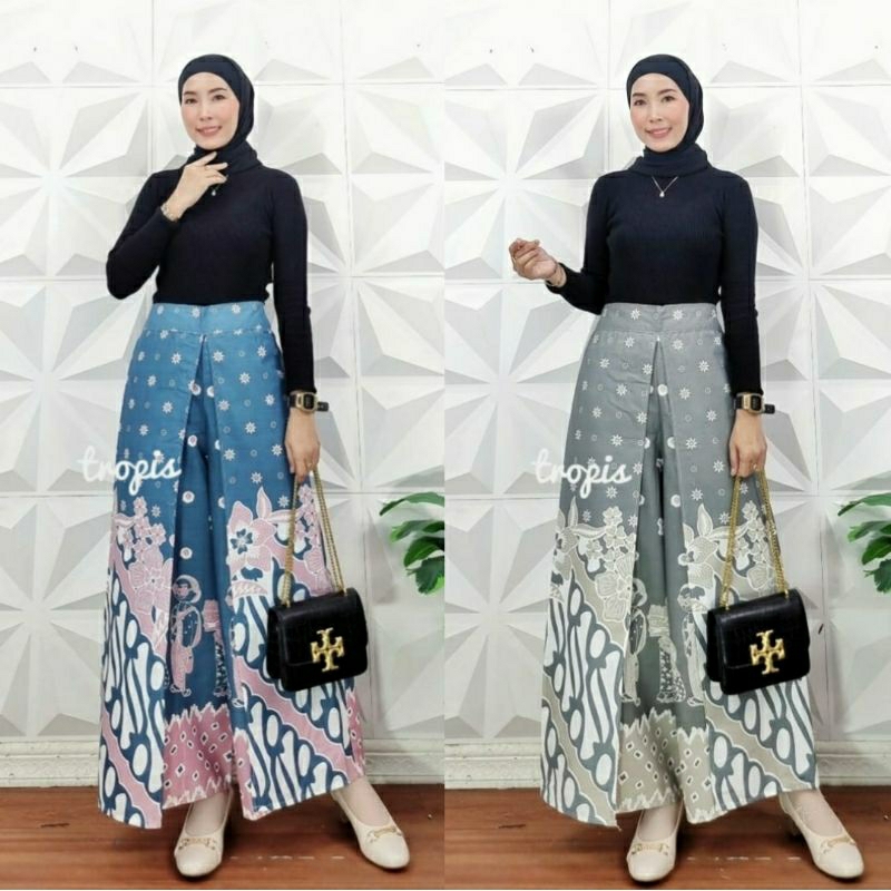 Celana kulot LAYER TRUNTUM celana batik tumpuk kerja kantoran bawahan kebaya celana kondangan celana