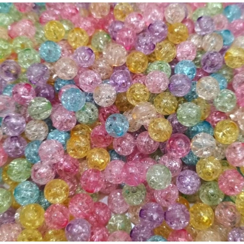 manik bulat 8mm - kaca pecah