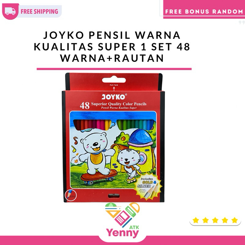 

Joyko Pensil Warna 1 Set 48 Warna + Rautan (0,3)