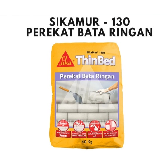 SikaMur 130 Thinbed Mortar 40kg Semen Perekat Bata Ringan 40kg / Lem Bata Ringan