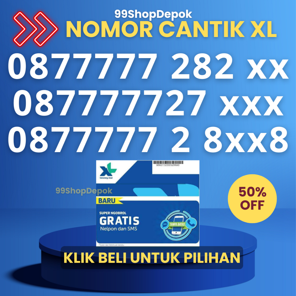 Nomor Cantik XL Kode 120.5 - Nomer Cantik XL 77777 Kartu Perdana XL 4g Nomor Cantik XL 77777 Nomor C