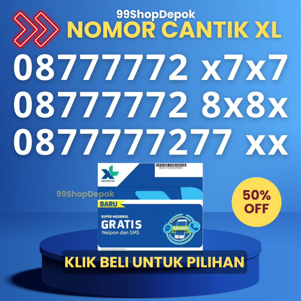 Nomor Cantik XL Kode 260.1 - Nomer Cantik XL 77777 Kartu Perdana XL 4g Nomor Cantik XL 77777 Nomor C