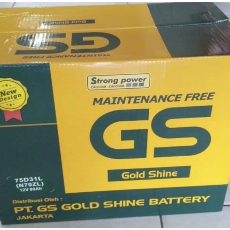 AKI BATERAI KERING GS GOLDSHINE N70ZL/75D31L 80AH INNOVA DIESEL PAJERO