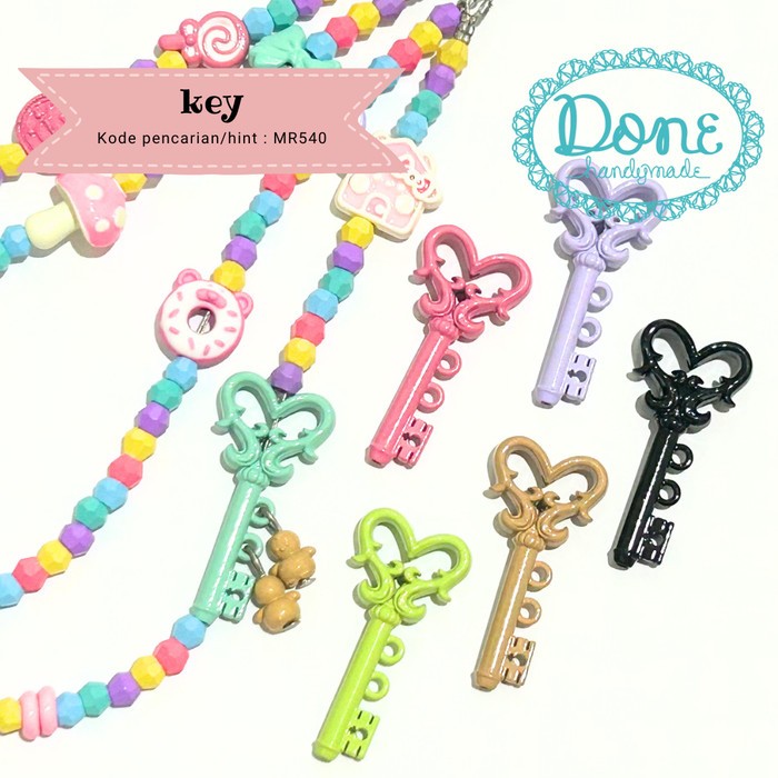 done handymade manik kunci manik metal beads manik besi manik kunci key beads diy meronce mr540 3d b
