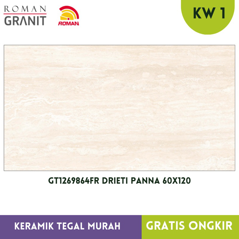 Granit motif Travertine Roman 60x120 Drieti Panna GT1269864FR KW1 Gloss Polished