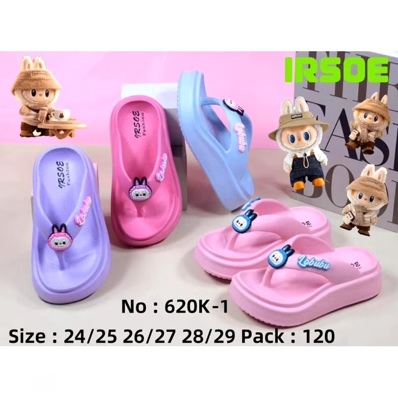 Irsoe 620 Sandal Anak Perempuan Karakter Sandal Jepit Karet Anak