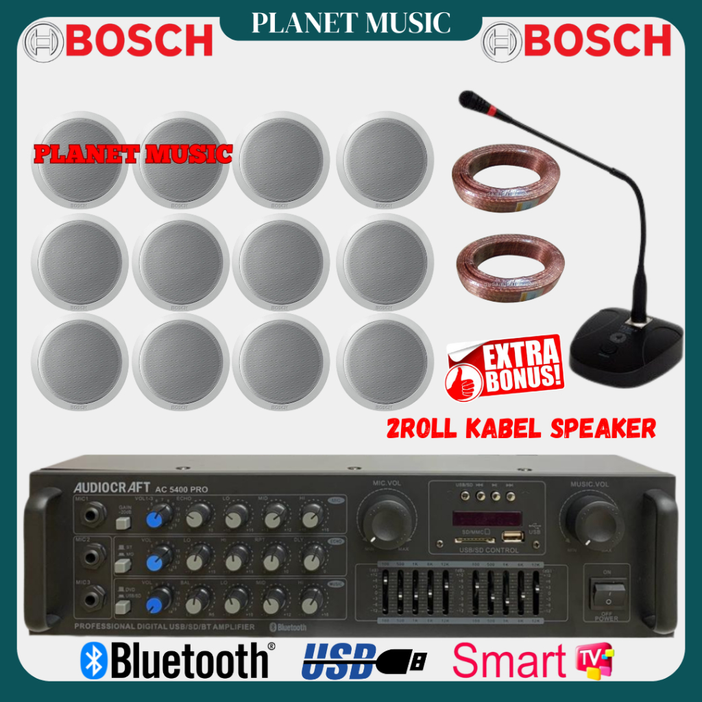 Paket Speaker Ceiling BOSCH / Paket Speaker Plafon Indoor BOSCH ( 12 Speaker )