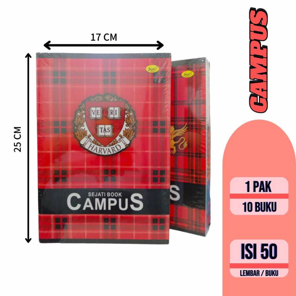 

{1 Pcs}Buku Tulis Panjang CAMPUS 50 Lembar Buku Tulis Boxy SEJATI - 1 Pcs