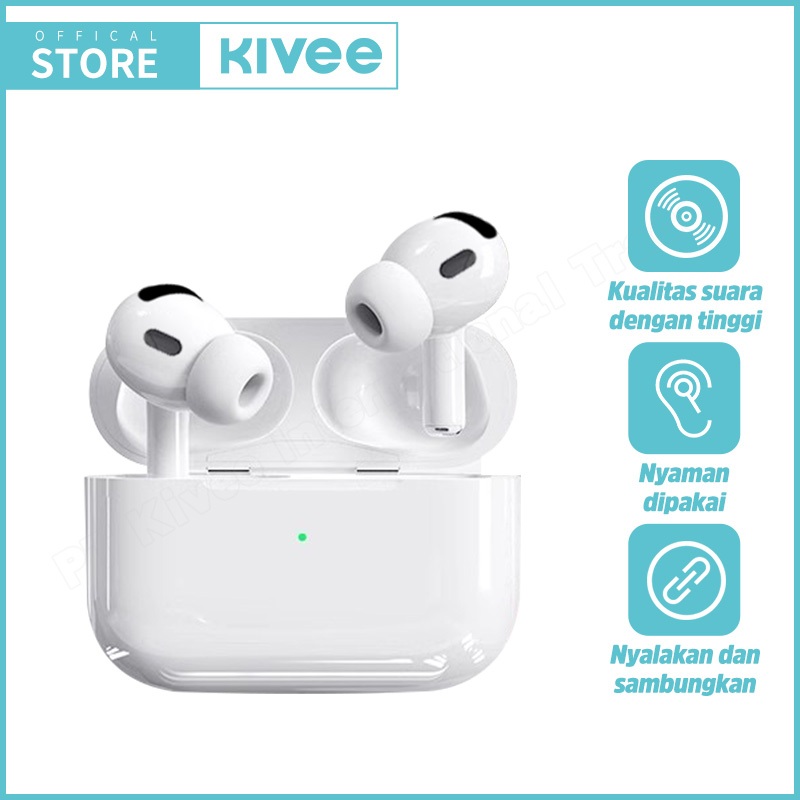 (HOT)KIVEE Headset Bluetooth TWS Earphone iphone Noise Cancelling Waterproof AirPods 5th Generation