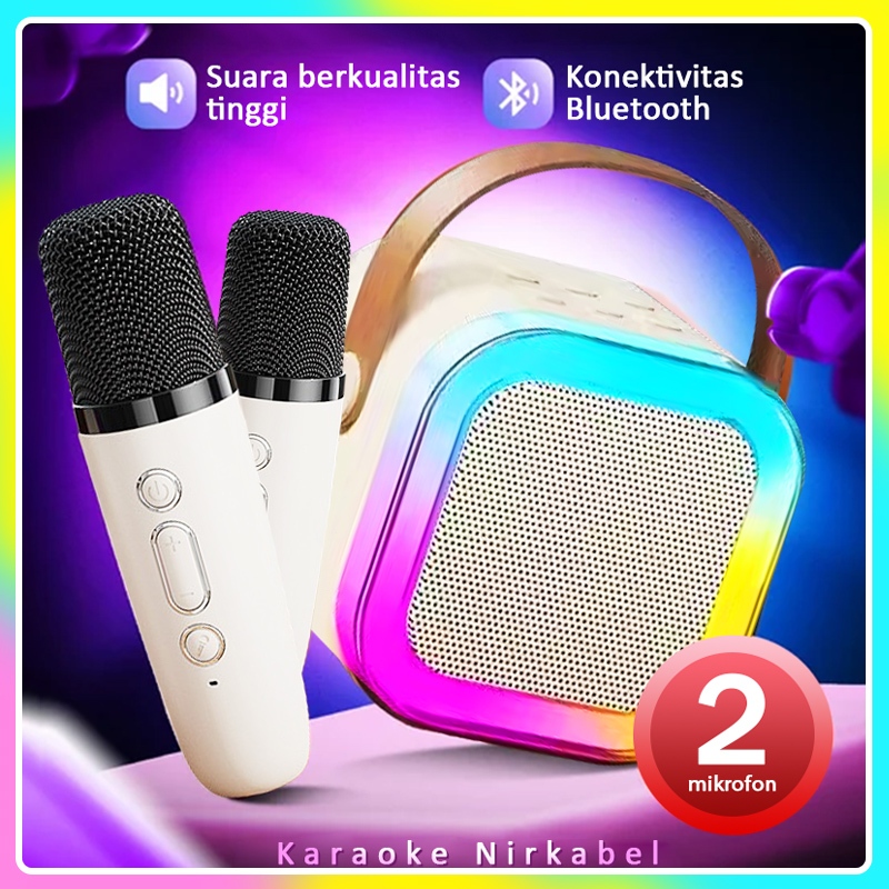 Speaker Bluetooth Karaoke/mini speaker bluetooth karaoke set/2 mic 1 Karaoke/Bluetooth 5.3 Mini Spea
