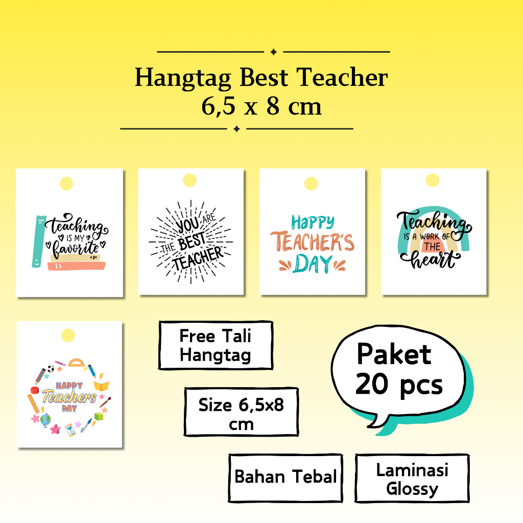 

Hangtag Ucapan Best Teacher / Hangtag Custom Hampers Hadiah Souvenir 6,5 x 8 cm