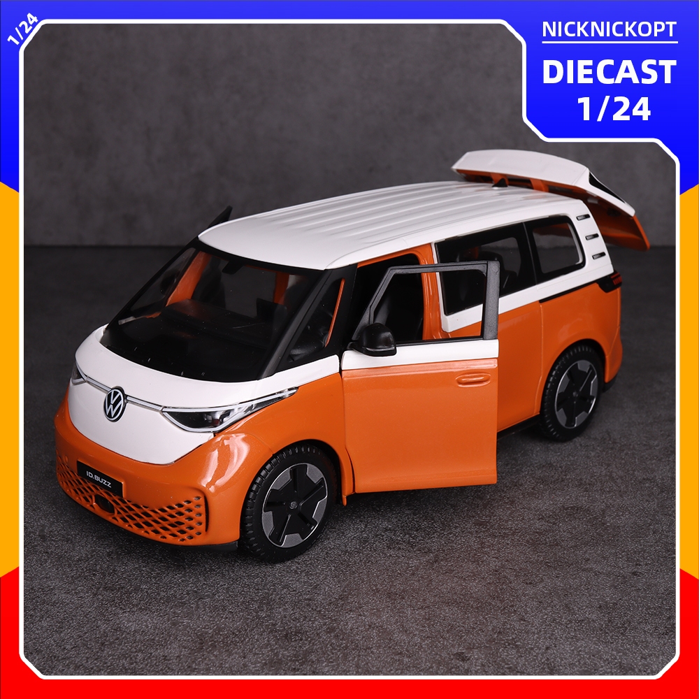Maisto 1:24 2023 Vw Id Buzz Orange Miniatur Mobil Diecast Skala Mainan Model Koleksi