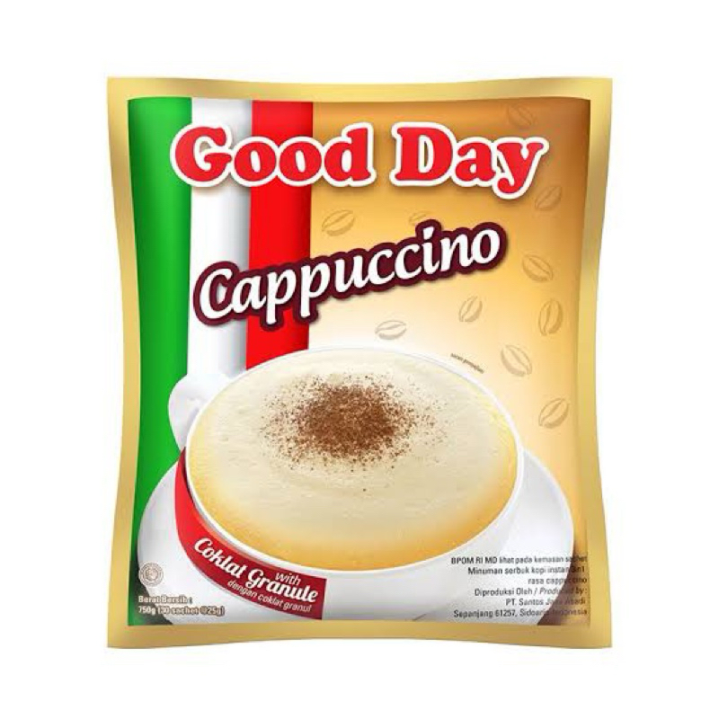 

Kopi Good Day Cappuccino 25g 1 renceng / 1 dus
