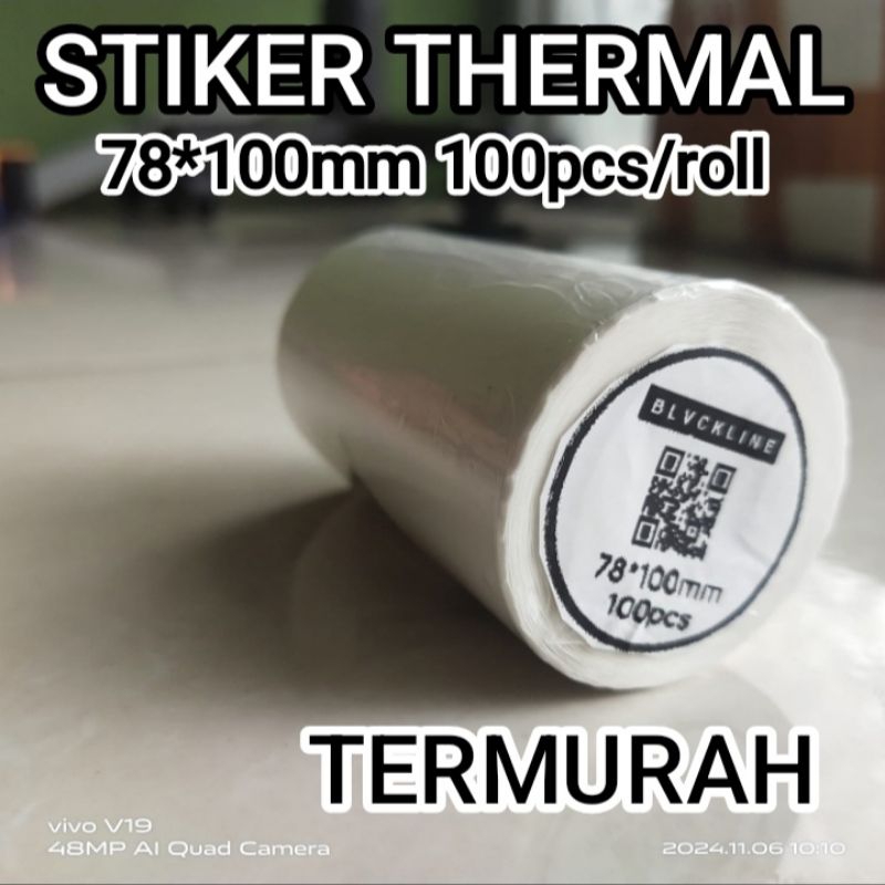 

stiker thermal resi 78*100mm isi 100pcs