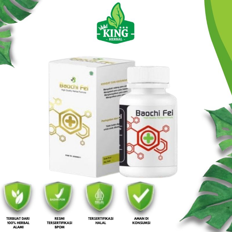 BAOCHI FEI HERBAL CINA MENGOBATI BATUK ASMA SESAK NAFAS NYERI DADA ISI 30 KAPSUL ORIGINAL 100%