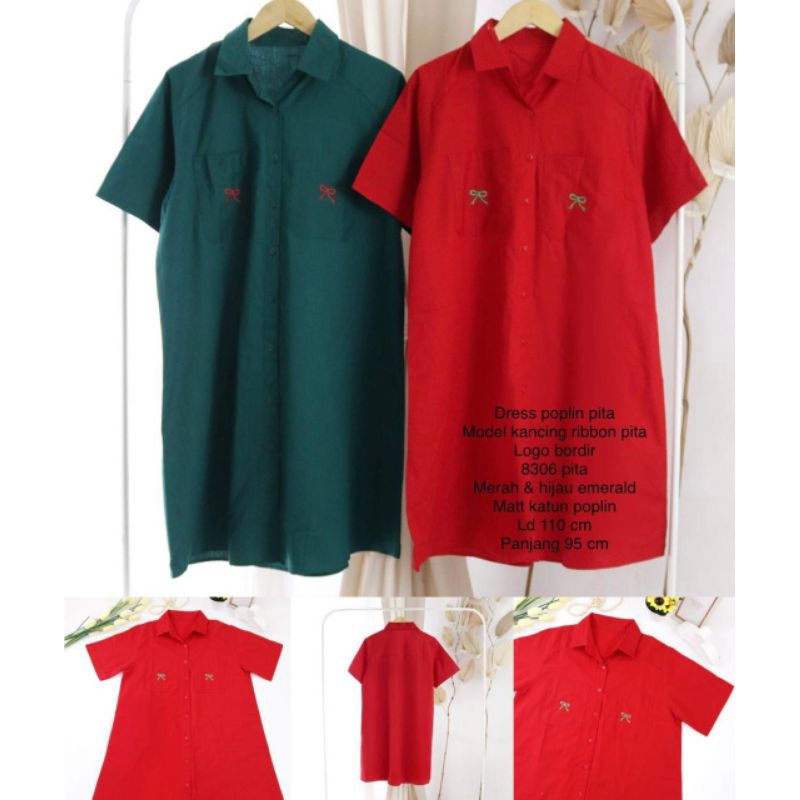 Kemeja Panjang Edisi Natal 8306 untuk Wanita - Baju