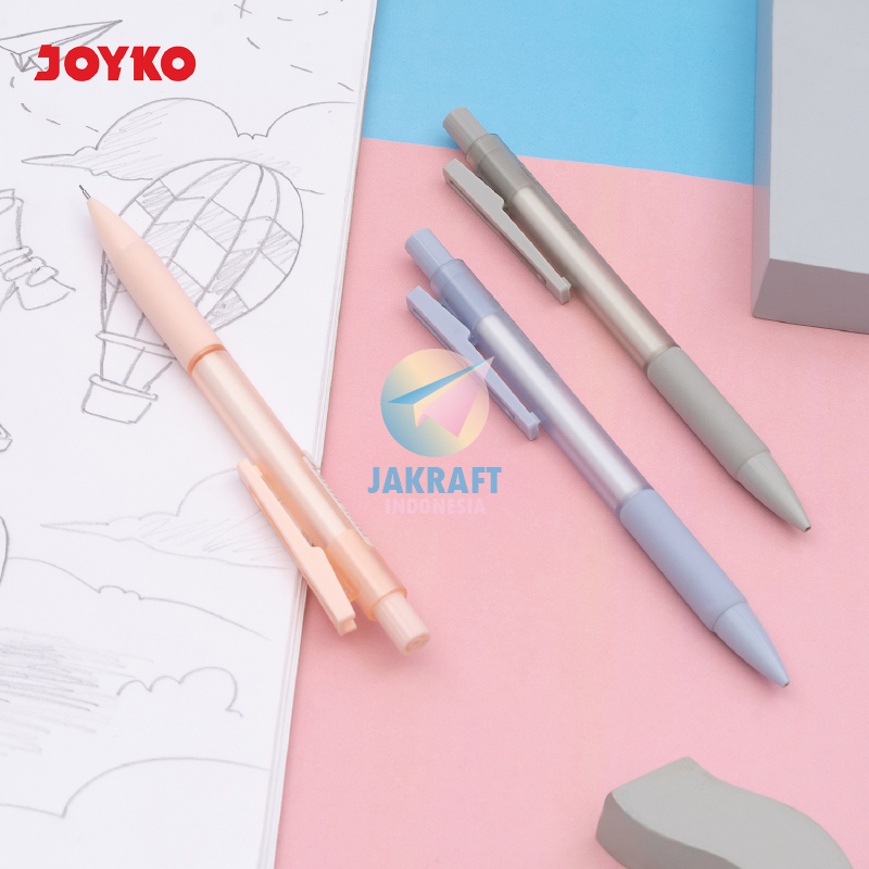 

(1 Pcs) Pensil Mekanik 2B Premium JOYKO MP-60 Pastel Color 0.5 mm Retractable Mechanical Pencil