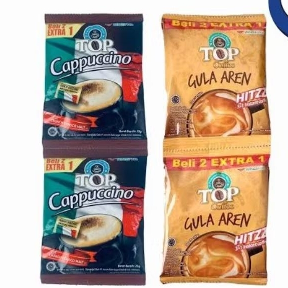 

YERAH TERBARU!! Top Coffee Cappucino Susu Gula Aren 22g 1 Renceng isi 15 sachet