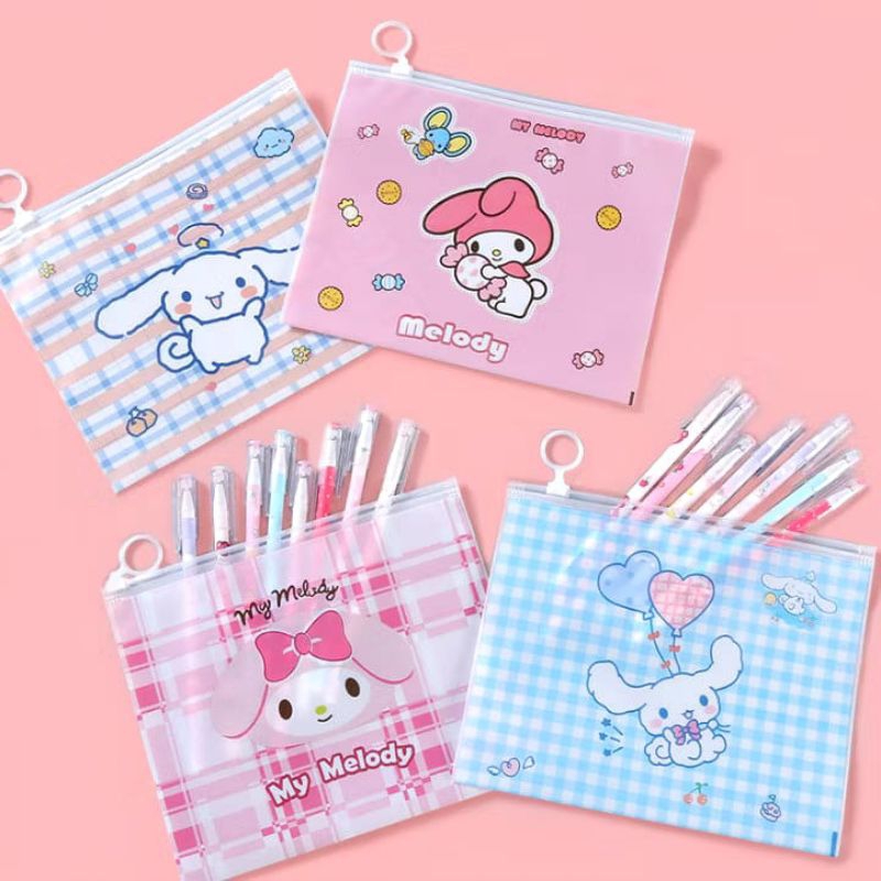

Pouch Alat Tulis Transparan Karkter / Zipper Pouch / Zipper Bag Transparan Karakter Lucu