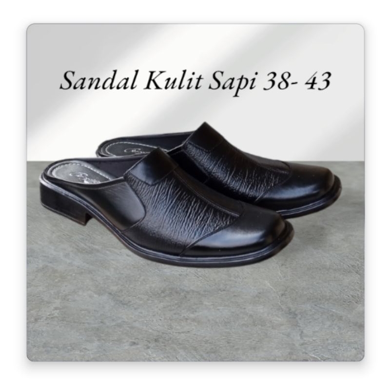 Sandal Slop Pria Kulit Asli 100%