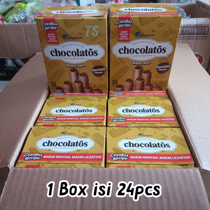 

Chocolatos Wafer Roll. 1 Box isi 24 pcs