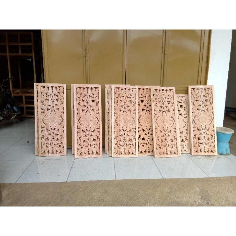 20x40cm Ornamem kayu ornamen ukir ukiran kayu loster kusen pintu lisplang boven jendela roster dekor
