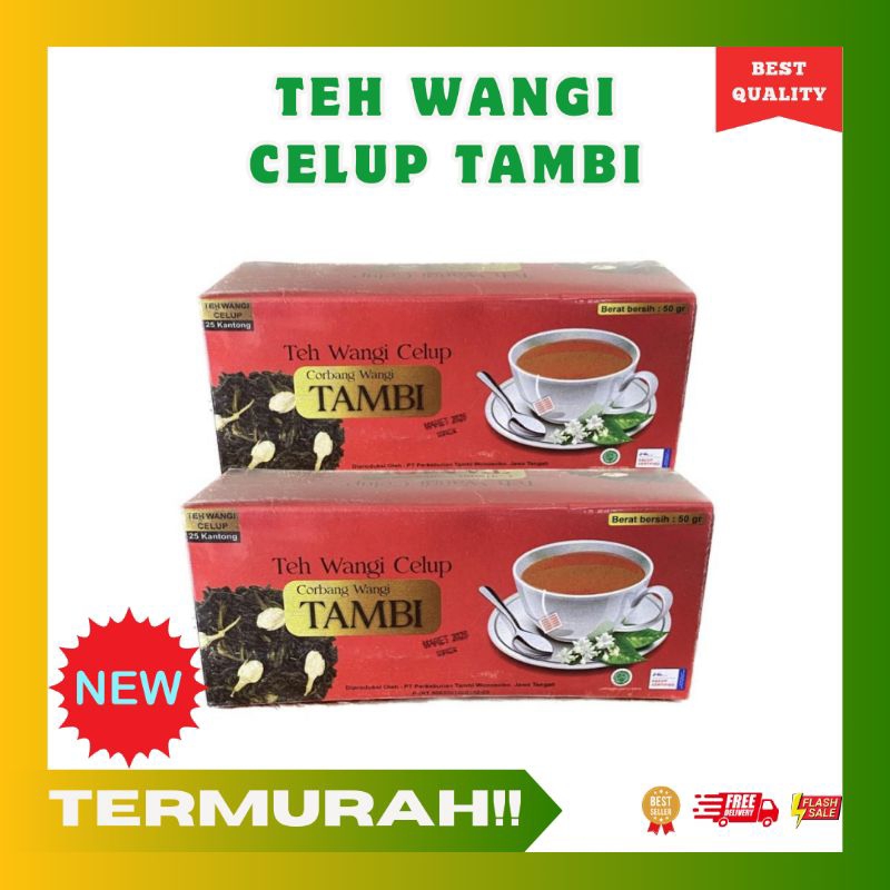 

Termurah!!.. (1 box / 25 kantong/50gr) Teh tambi celup / Teh hitam celup