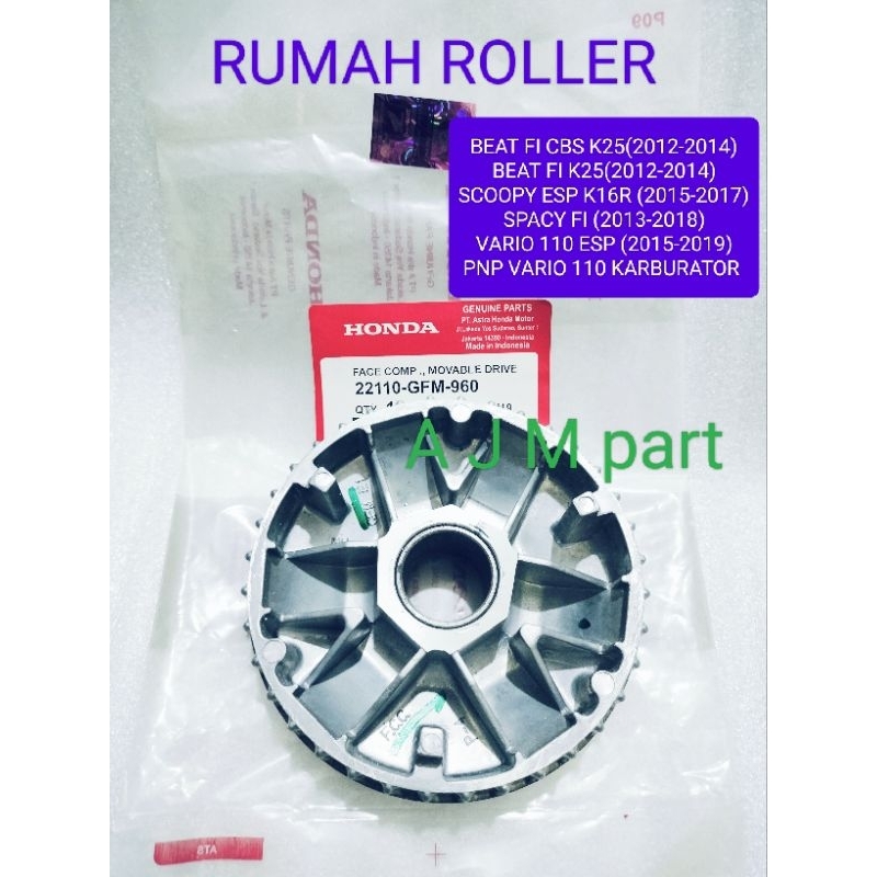 FACE COMP MOVABLE DRIVE GFM RUMAH ROLLER PULLEY DEPAN HONDA BEAT FI CBS K25 BEAT FI K25 SCOOPY ESP K