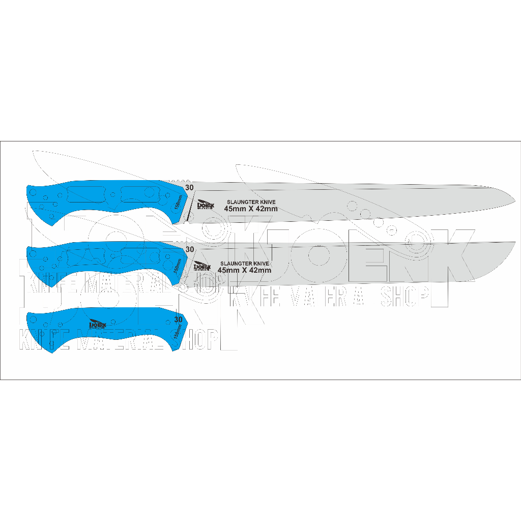 

Template Pisau Sembelih/Mal Pisau Sembelih / Mal Pisau Costume Ukuran 450mmx42mm