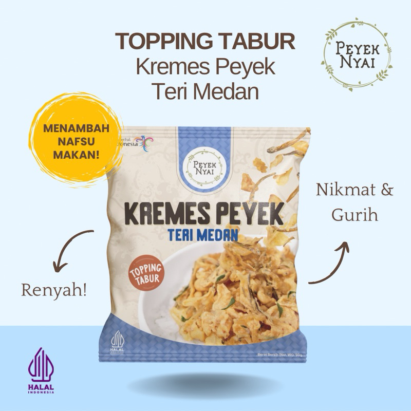 

Peyek Nyai | TOPPING TABUR Kremes Rempeyek Teri Medan (POUCH)